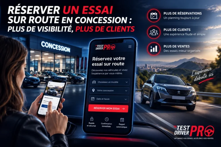 Réserver un essai sur route en concession : plus de visibilité, plus de clients